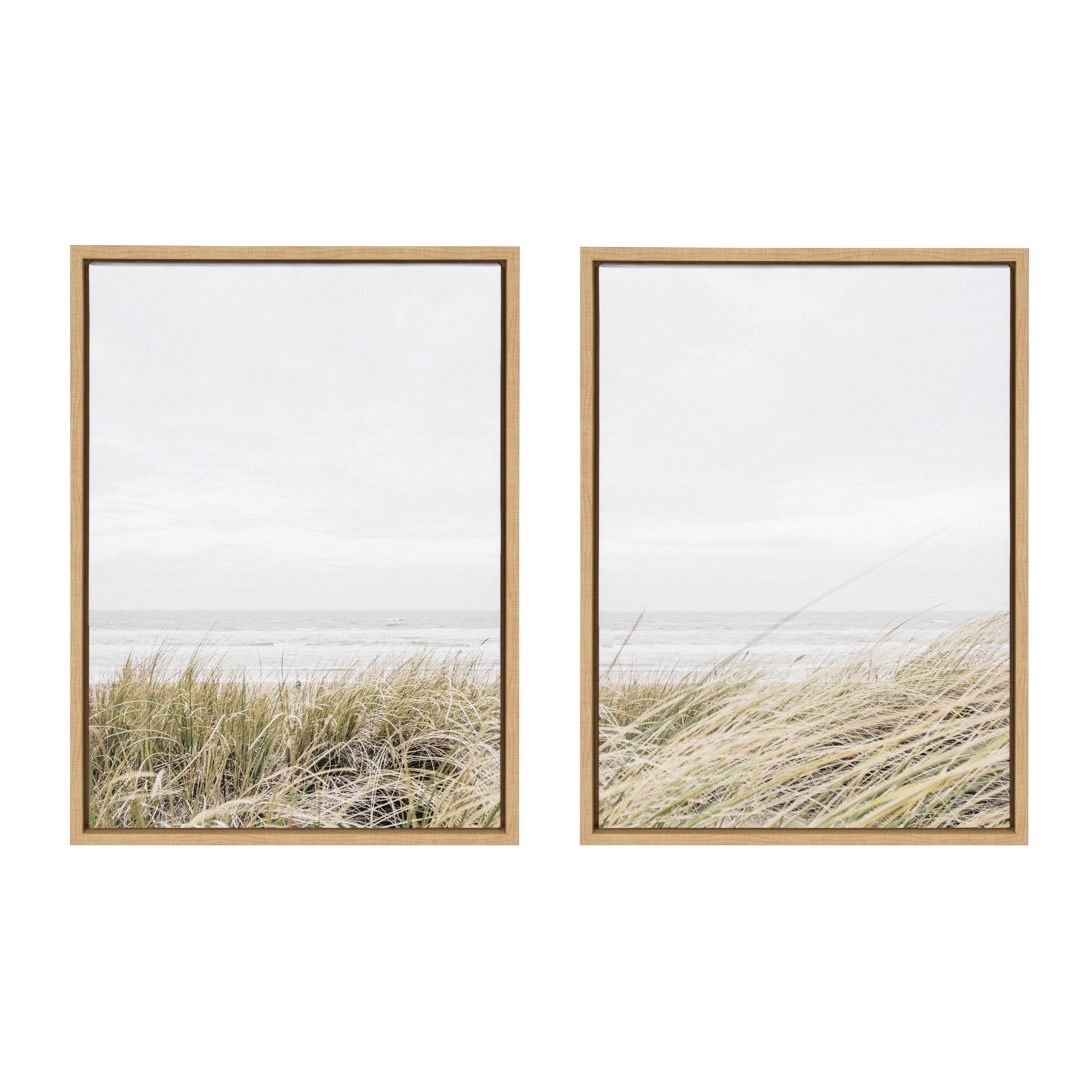 Sylvie East Beach Left and Right Framed Canvas by kateandlaurel - product image 2 for Resin Society
