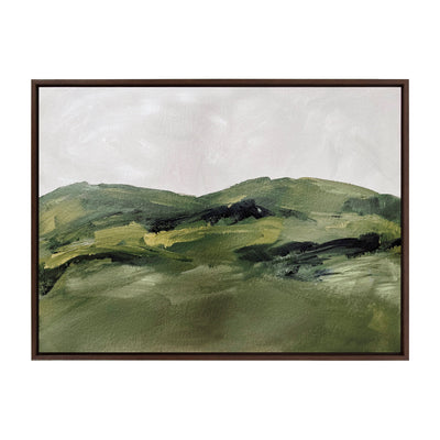 Sylvie Green Mountain Landscape Framed Canvas by Amy Lighthall