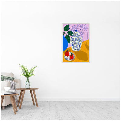 Porcelain and Peppers by Teresa Rego Framed Canvas Wall Art Print