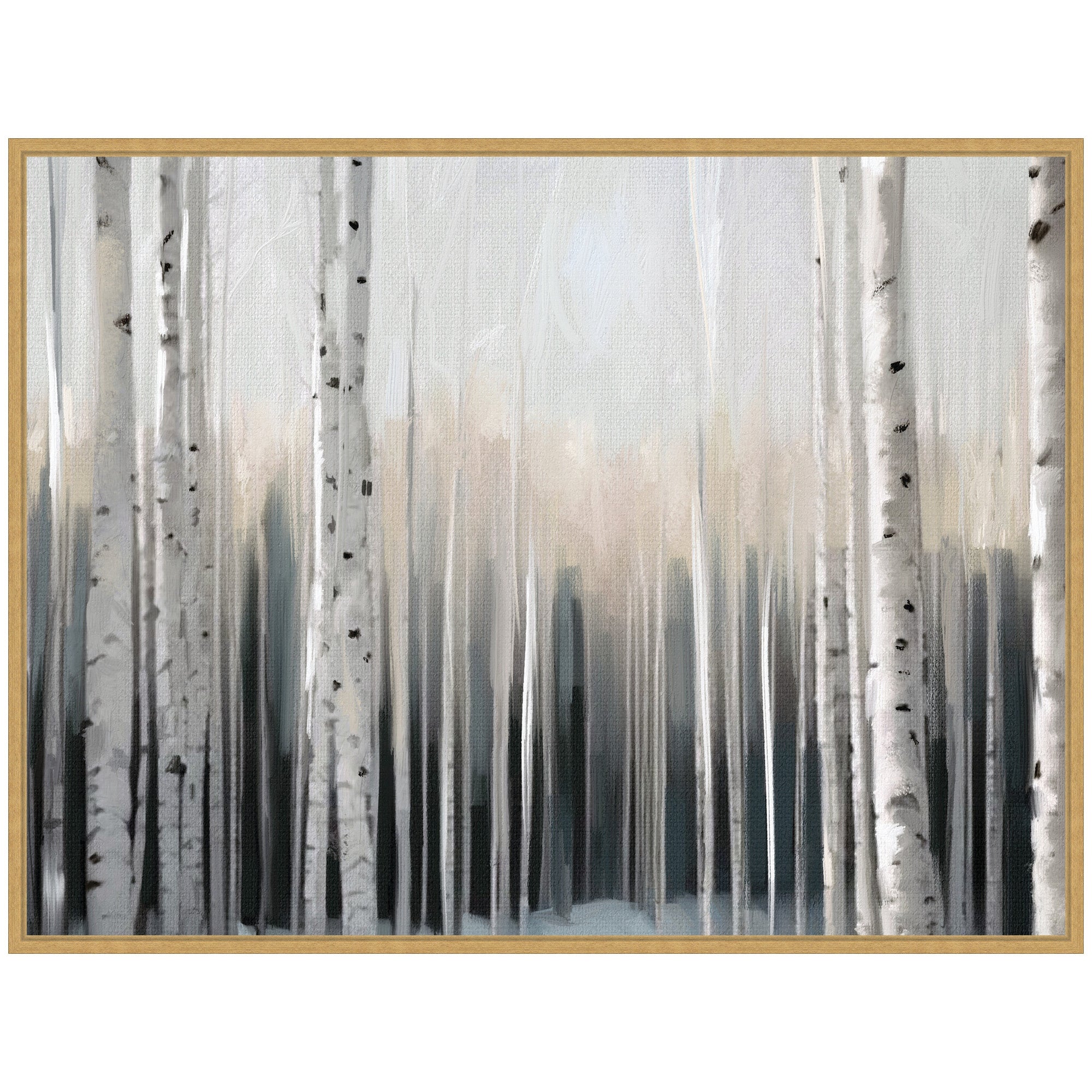 Sylvie Birch Tree Glow Framed Canvas by Mary Sparrow