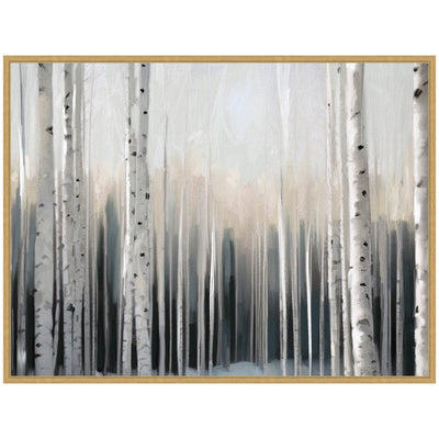 Sylvie Birch Tree Glow Framed Canvas by Mary Sparrow