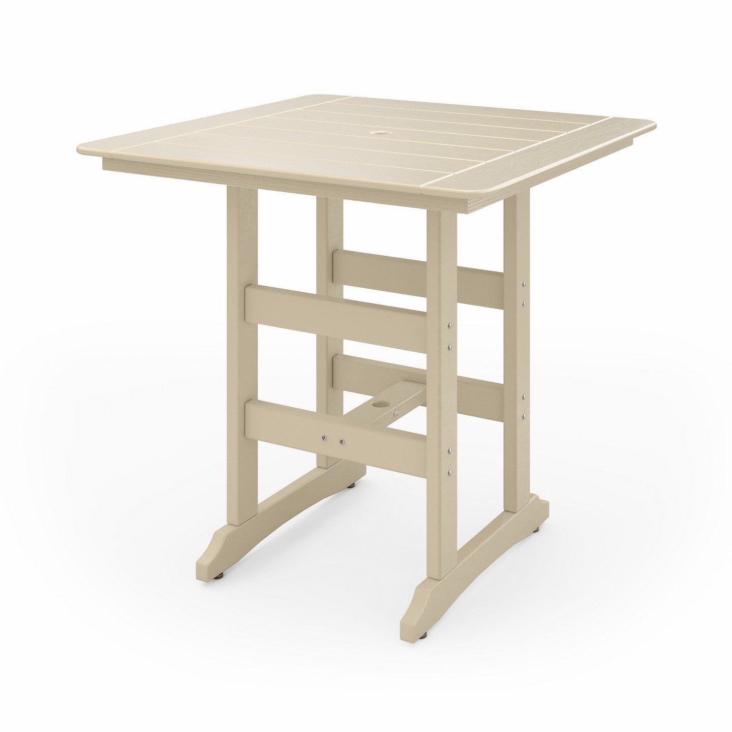 SoPoly 44 inch Savannah Square Bar Table in outdoor setting