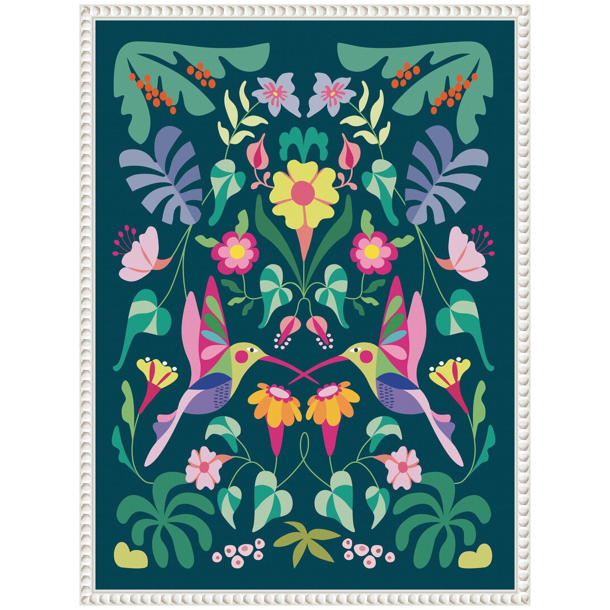 Sylvie Tropical Hummingbirds Framed Canvas by Rachel Lee