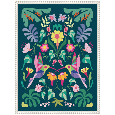 Sylvie Tropical Hummingbirds Framed Canvas by Rachel Lee
