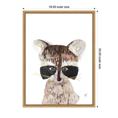 Raccoon by Madeline Jeppesen Framed Canvas Wall Art Print