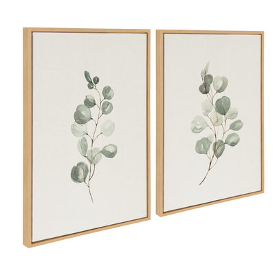 Sylvie Eucalyptus Framed Canvas Set by Maja Mitrovic