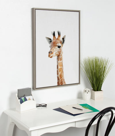 Sylvie Baby Giraffe Framed Canvas by Amy Peterson by kateandlaurel - product image 17 for Resin Society