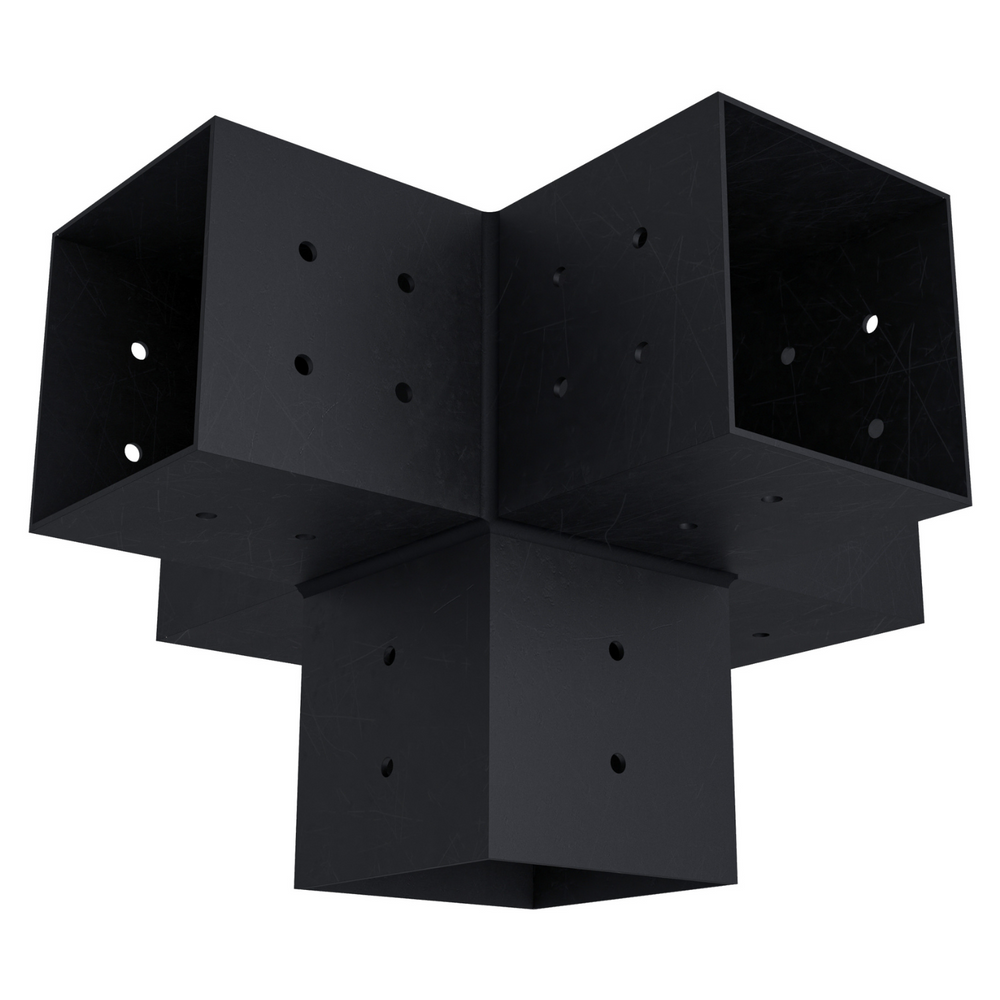 Steel Pergola 5-Arm Post Bracket for 4x4 Wood Posts by Zen Pergolas