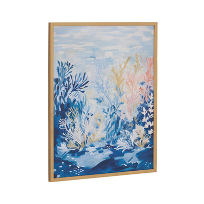 Framed print of an underwater ocean landscape showing a coral reef, by The Creative Bunch Studio