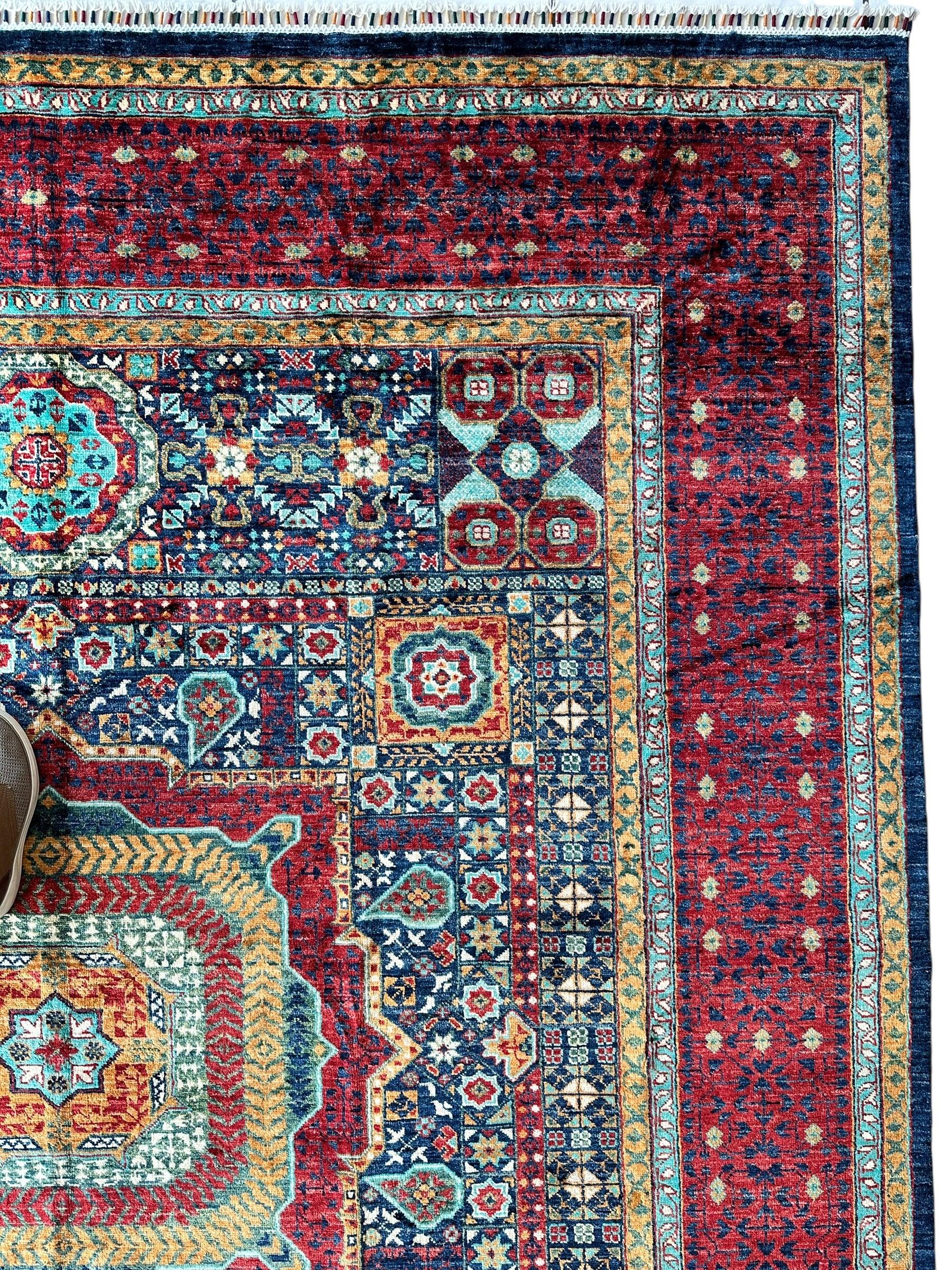 Hand-Knotted Mamluk Wool Rug – 8'4" x 9'9" – Intricate Geometric by Rugistan - product image 9 for Resin Society