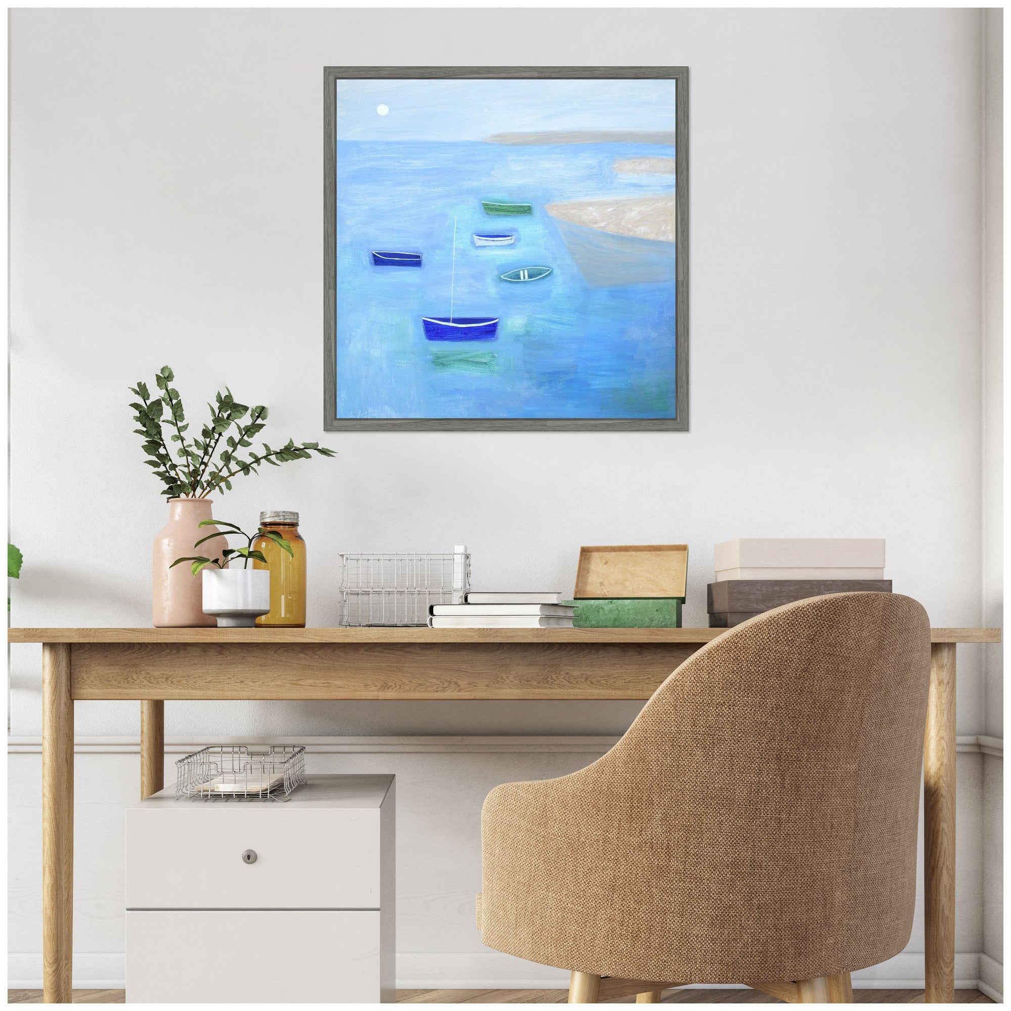 Sylvie Calm Waters Framed Canvas by Giuliana Lazzerini