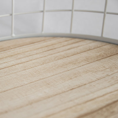 Oval Metal & Wood Decorative Tray — Rustic White Accent Tray for Home by Porto Boutique - product image 3 for Resin Society