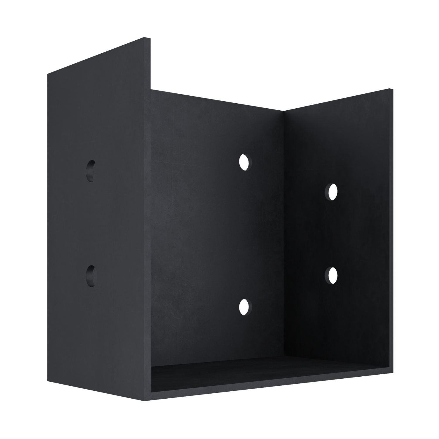 Zen Pergolas Pergola Insert Bracket for 4x4 Wood Posts, black steel bracket with screws