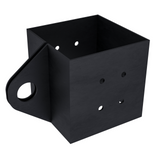 4x4 Middle Hanger Bracket for Hanging a Hammock or Swing showing steel bracket with holes and black screws