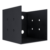 Zen Pergolas Pergola Wall Mount Bracket for 4x4 Wood Posts shown in close-up with black screws