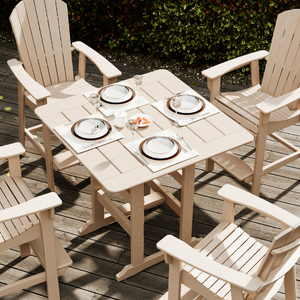 SoPoly 44 inch Savannah Square Bar Table in outdoor setting