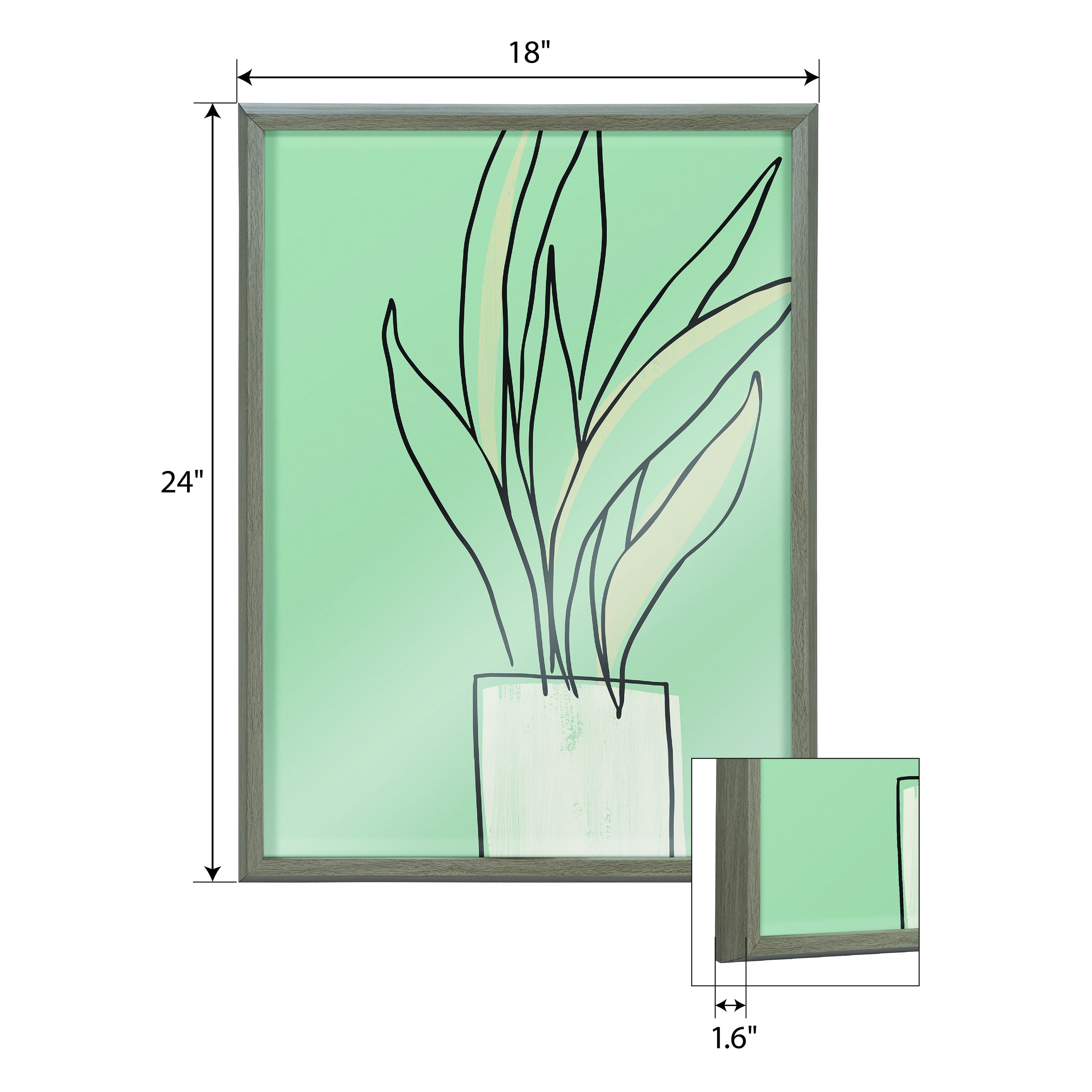 Blake Serene Growth Framed Printed Glass by Elizabeth Silver by kateandlaurel - product image 5 for Resin Society
