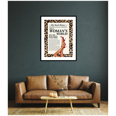 Leopard Maximalist Womans World by Honey Island Studio Framed Wall Art Print