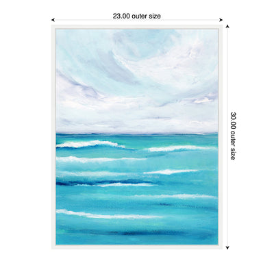 Sylvie Evening Ocean Waves Framed Canvas by Nikita Jariwala