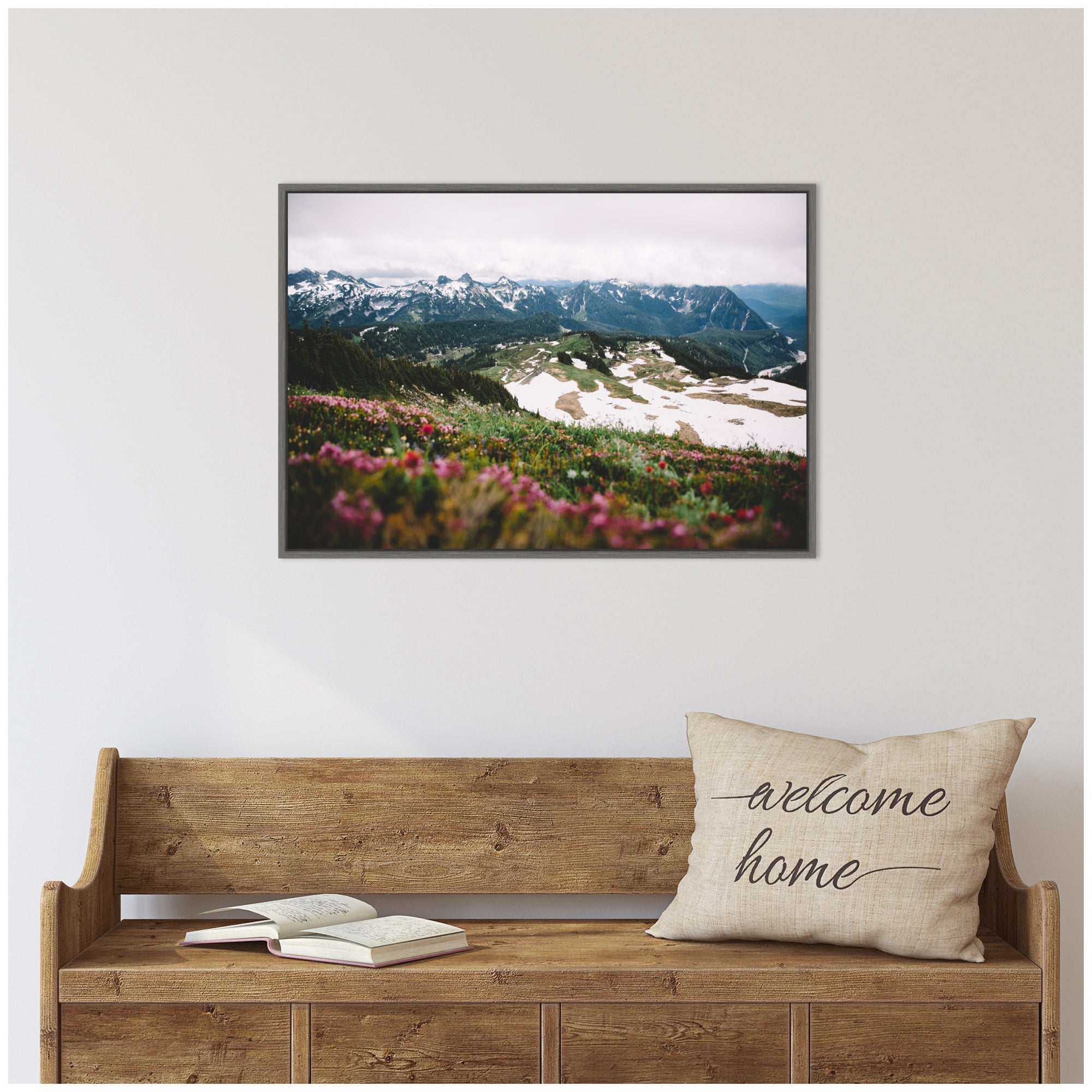 Sylvie Snow Covered Mountain Landscape Framed Canvas by Patricia Hasz