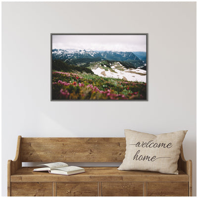 Sylvie Snow Covered Mountain Landscape Framed Canvas by Patricia Hasz