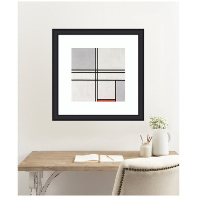 Framed Art Piet Mondrian Composition No 1 Gray Red 1935 by The Art Institute of Chicago