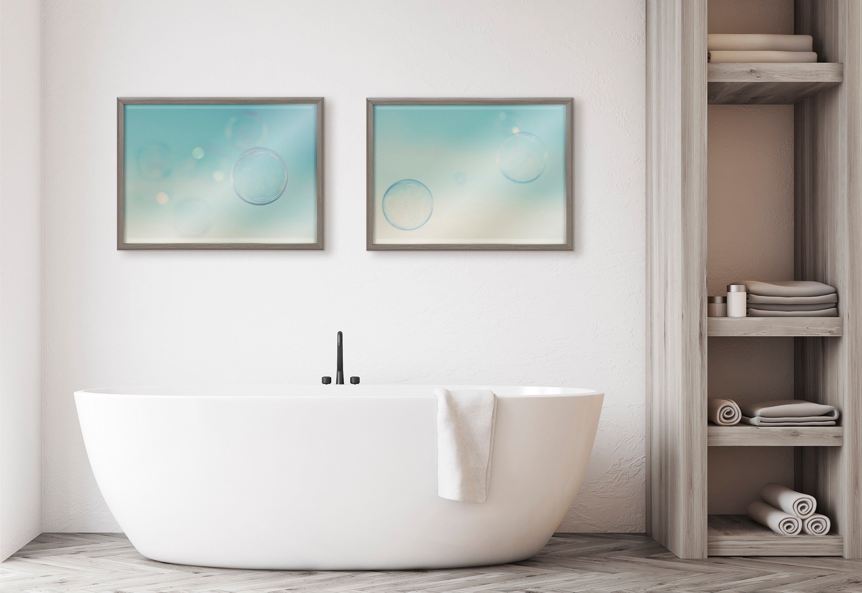 Blake Bubble Rectangle II Framed Printed Glass by Laura Evans by kateandlaurel - product image 6 for Resin Society