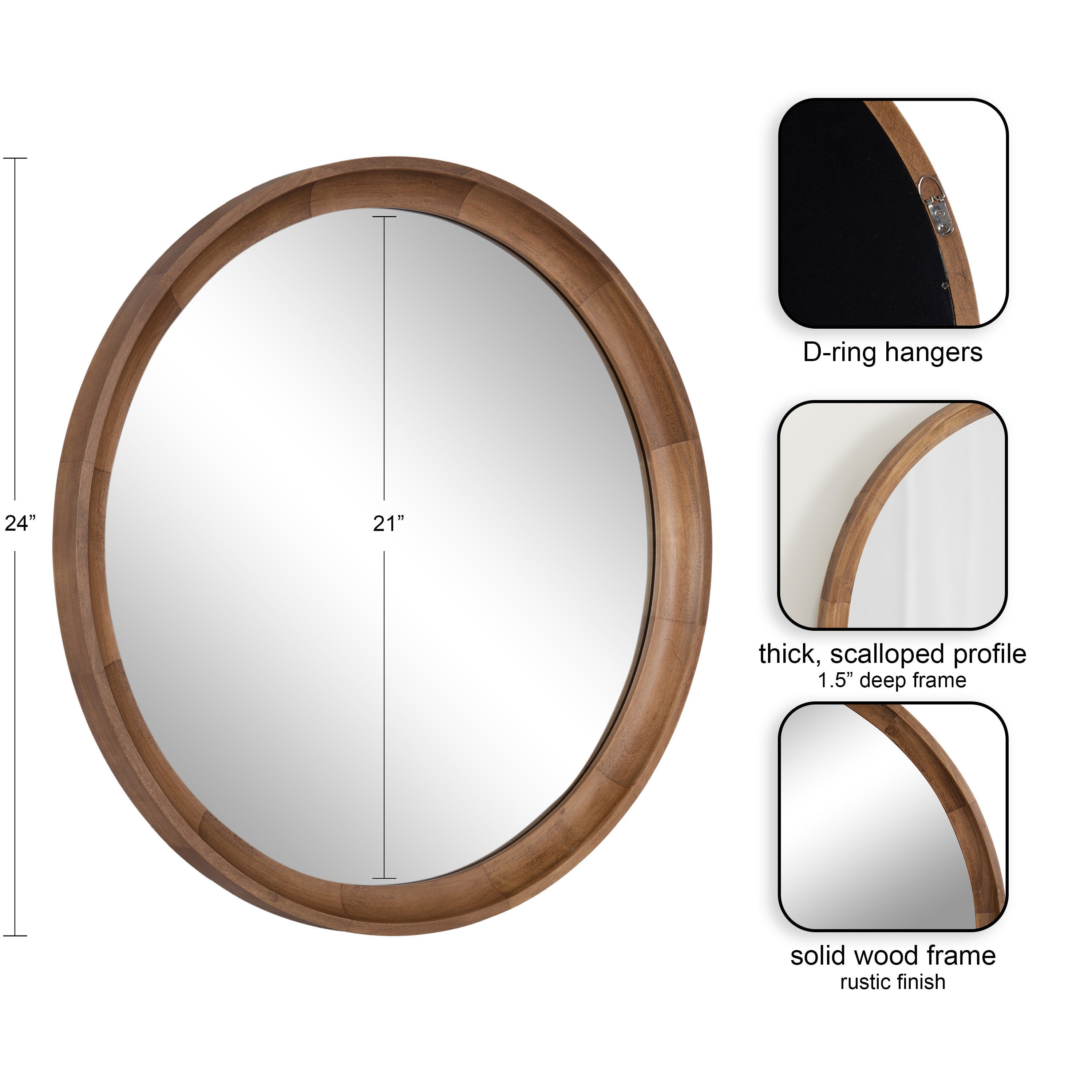 Hatherleigh Round Wood Wall Mirror