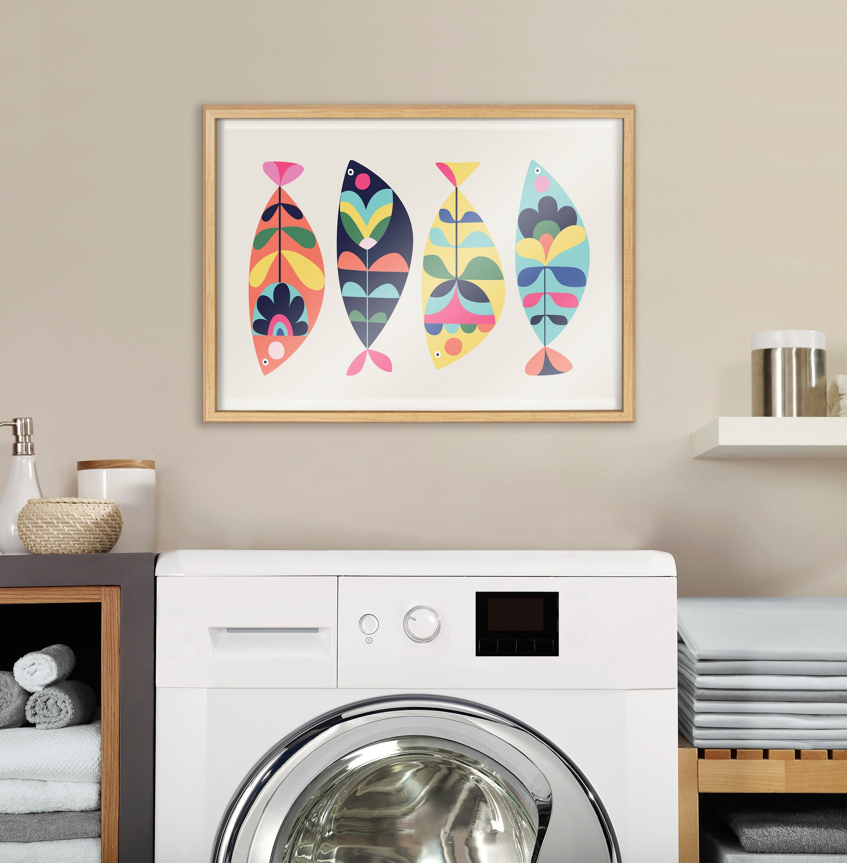 Blake MCM Fish Framed Printed Glass by kateandlaurel - product image 5 for Resin Society