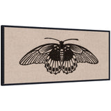 Framed canvas wall art of Vlinder 1901 05 04 Julie de Graag on neutral linen panel in black beaded frame