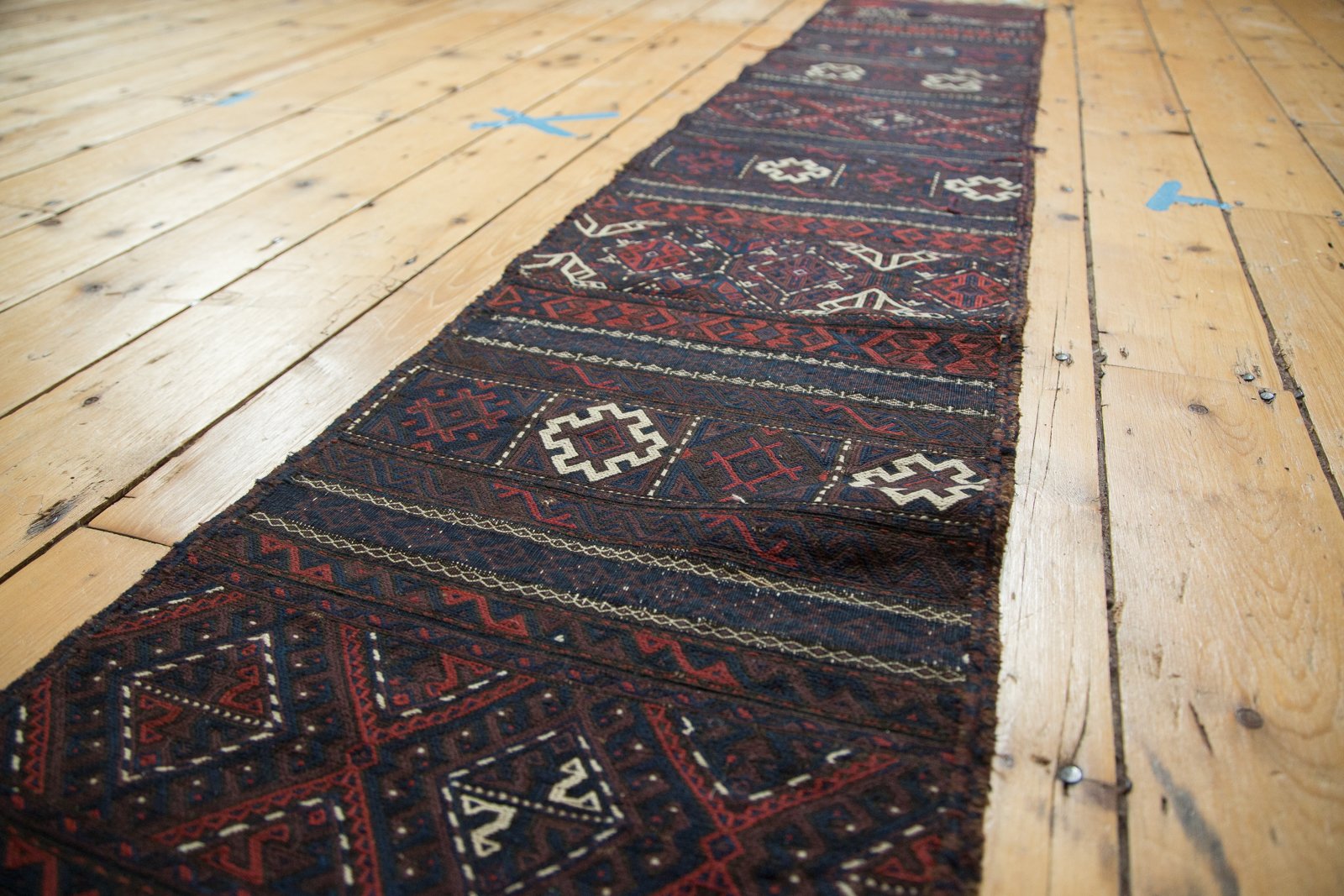 1.5x10.5 Antique Belouch Soumac Rug Runner by Old New House® - product image 3 for Resin Society