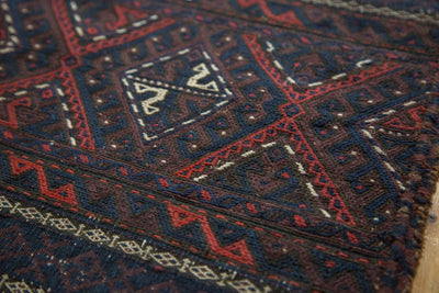 1.5x10.5 Antique Belouch Soumac Rug Runner by Old New House® - product image 4 for Resin Society