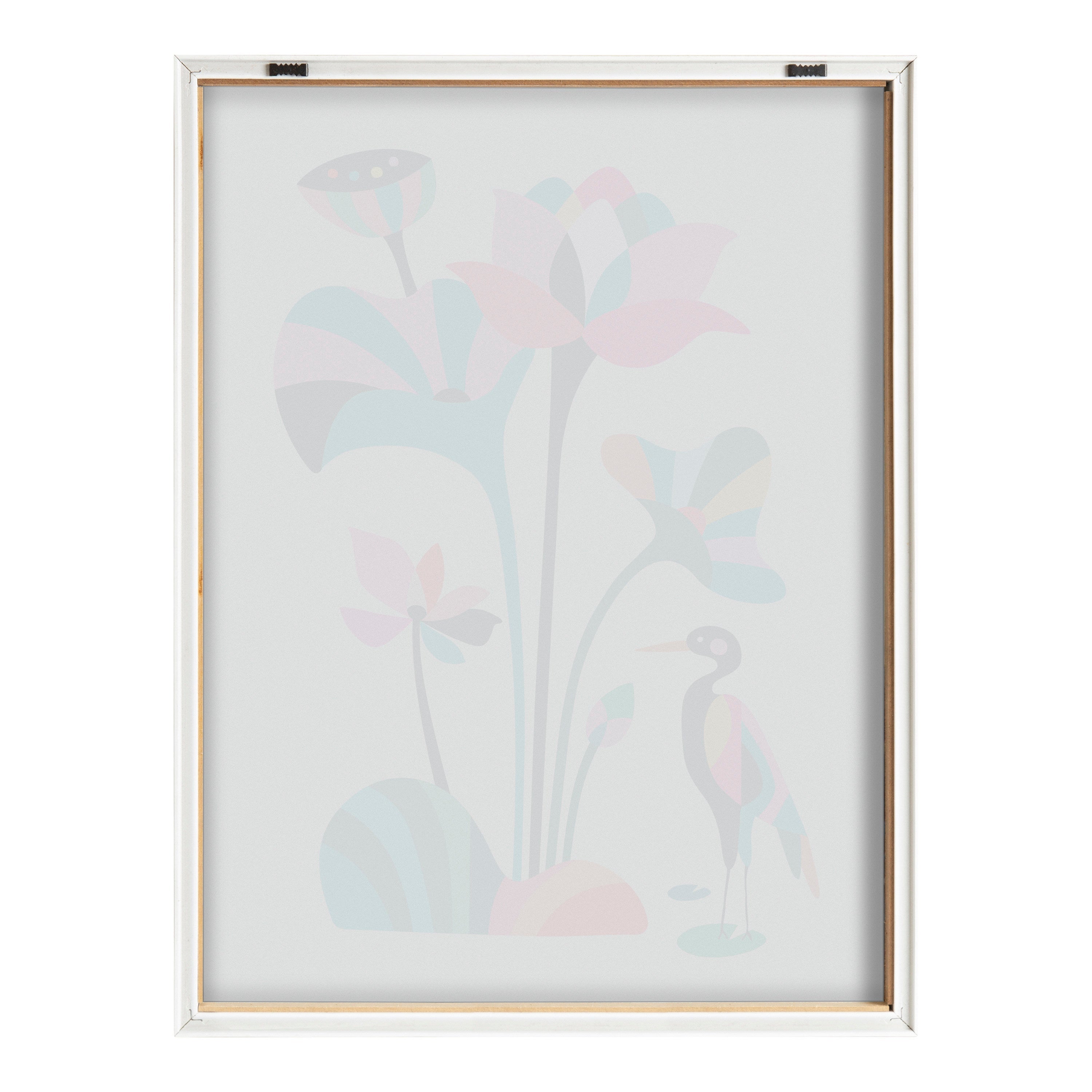 Blake Mid Century Modern Lotus Framed Printed Glass by kateandlaurel - product image 4 for Resin Society