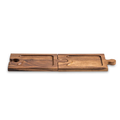 Puzzle Shaped Charcuterie / Wine Glass Holder Interlocking Board by Kalmar Home - product image 3 for Resin Society