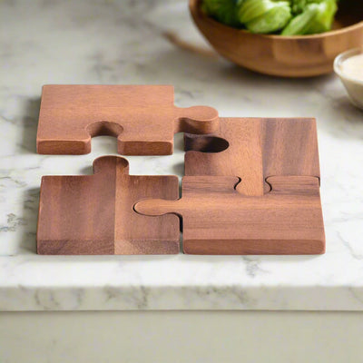 Puzzle Piece Coasters -s/4 by Kalmar Home - main product image for Resin Society