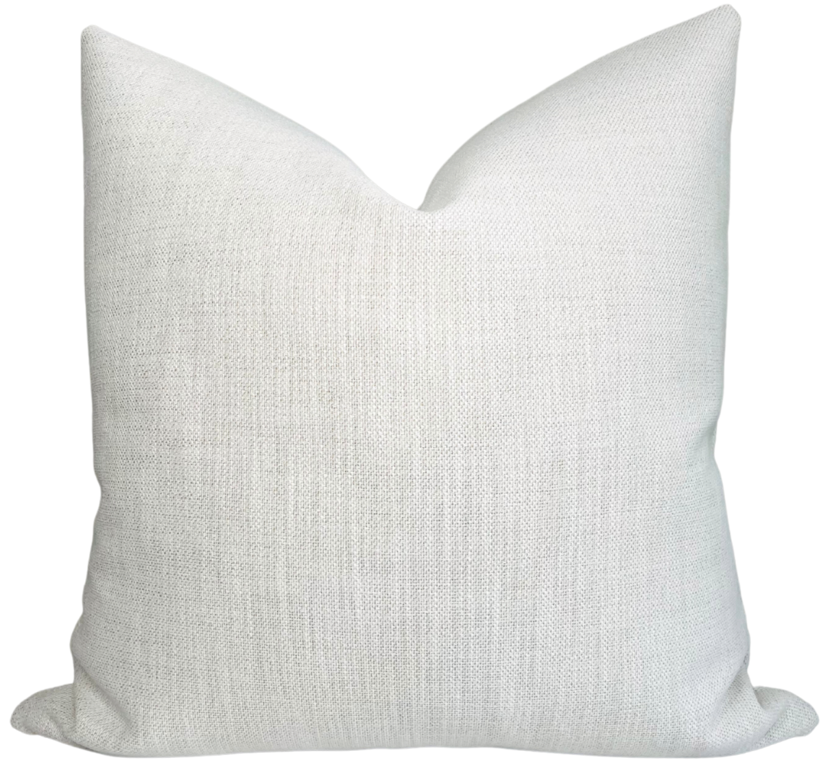 Outdoor Rough 'n Rowdy Woven Pillow Cover in Chalk displayed on seating