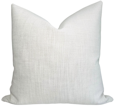 Outdoor Rough 'n Rowdy Woven Pillow Cover in Chalk displayed on seating