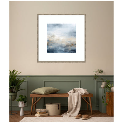 Tonal Abstract Oceanic Nautical Serenity Blue by The Creative Bunch Studio Framed Wall Art Print