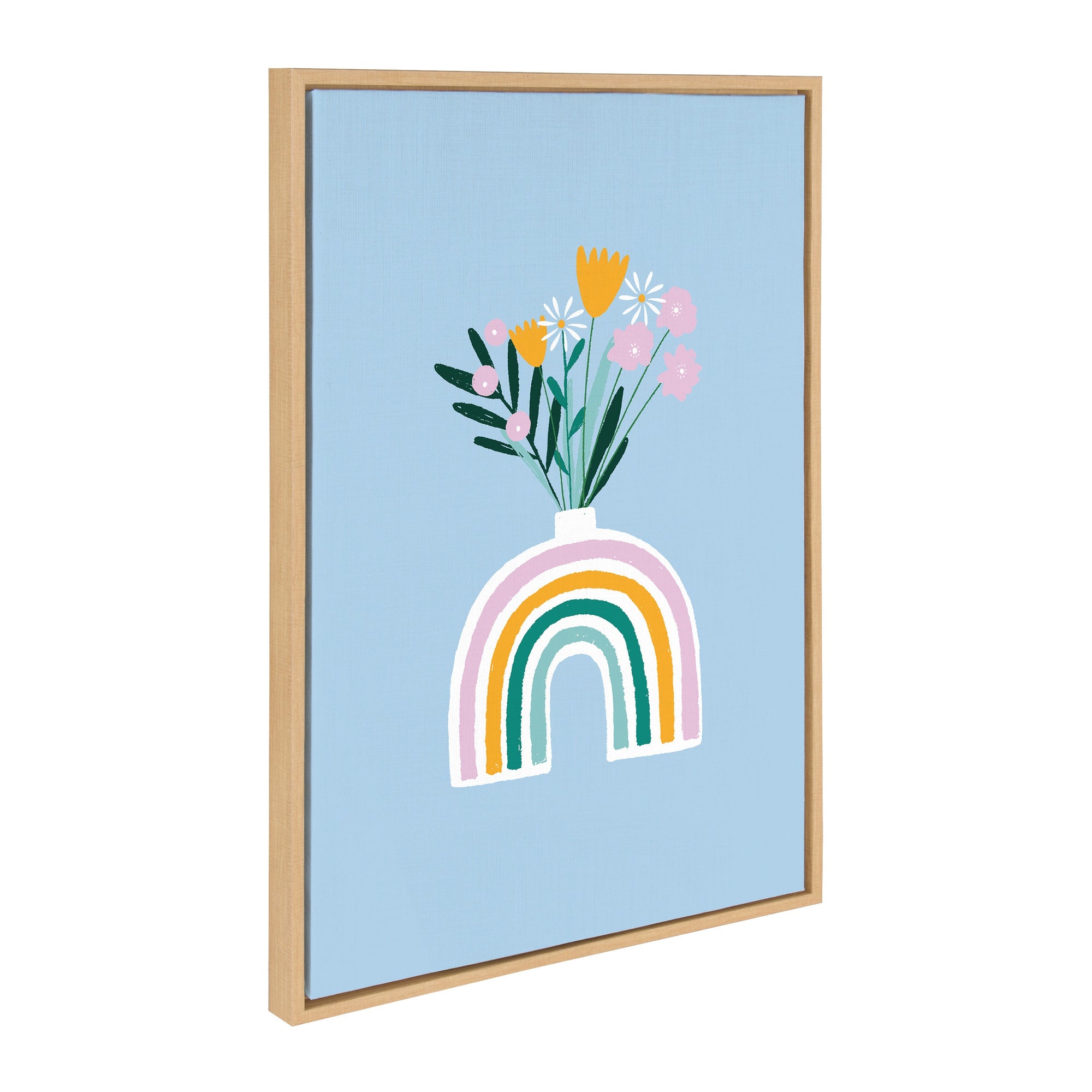 Sylvie Happy Flowers Framed Canvas by kateandlaurel - main product image for Resin Society