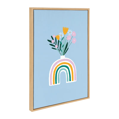 Sylvie Happy Flowers Framed Canvas by kateandlaurel - main product image for Resin Society