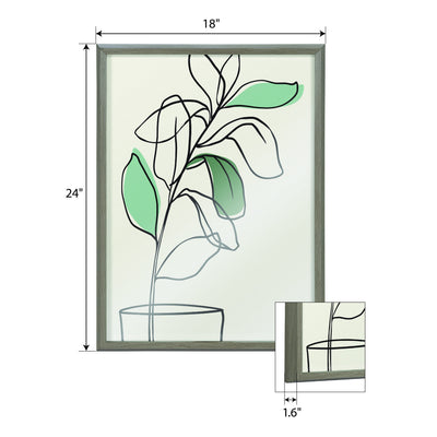 Blake Tranquil Fiddle Leaf Framed Printed Glass by Elizabeth Silver by kateandlaurel - product image 5 for Resin Society