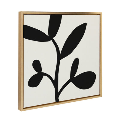 Sylvie Modern Botanical Neutral Abstract 2 Framed Canvas
