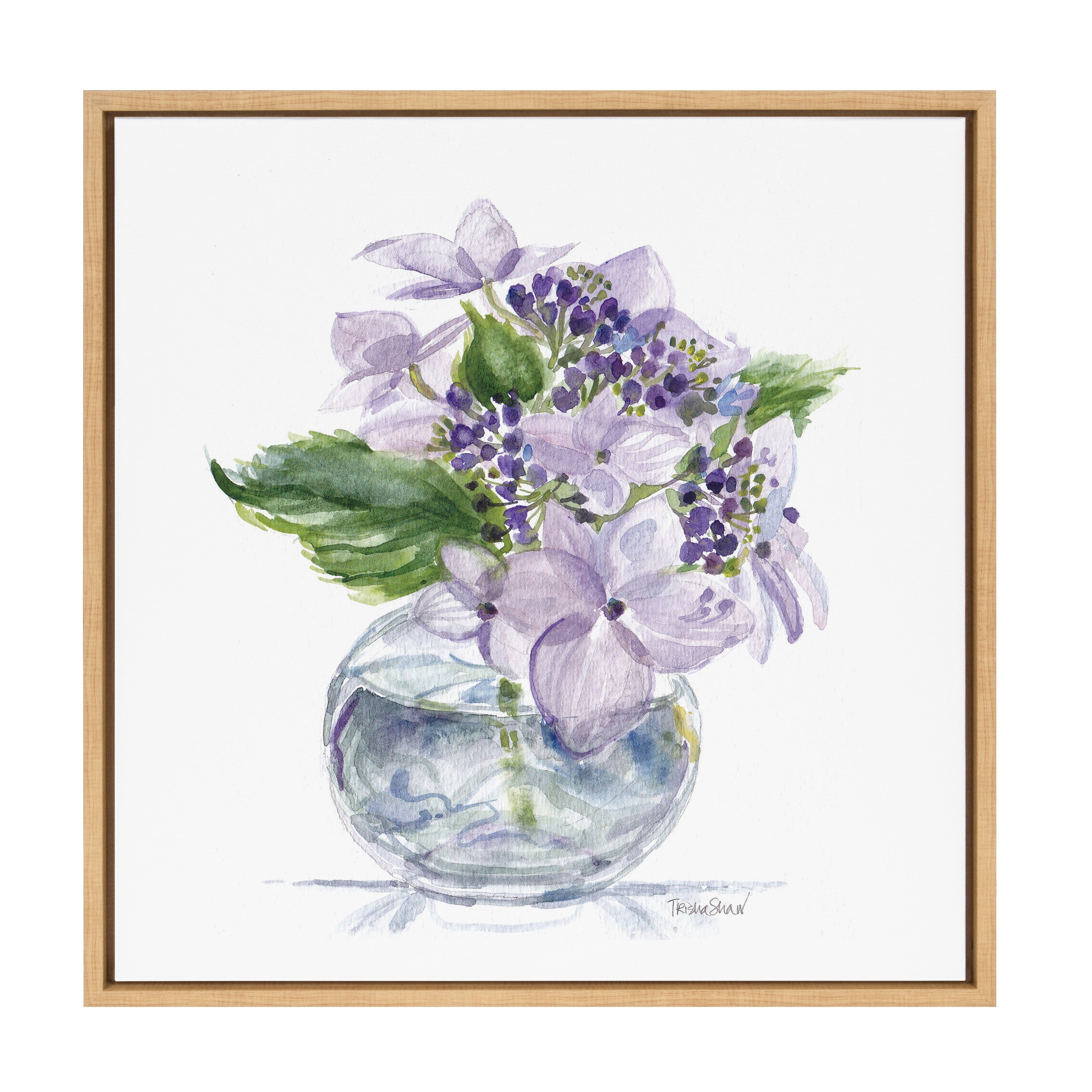 Sylvie Hydrangea Blossom Bud Framed Canvas by kateandlaurel - product image 2 for Resin Society