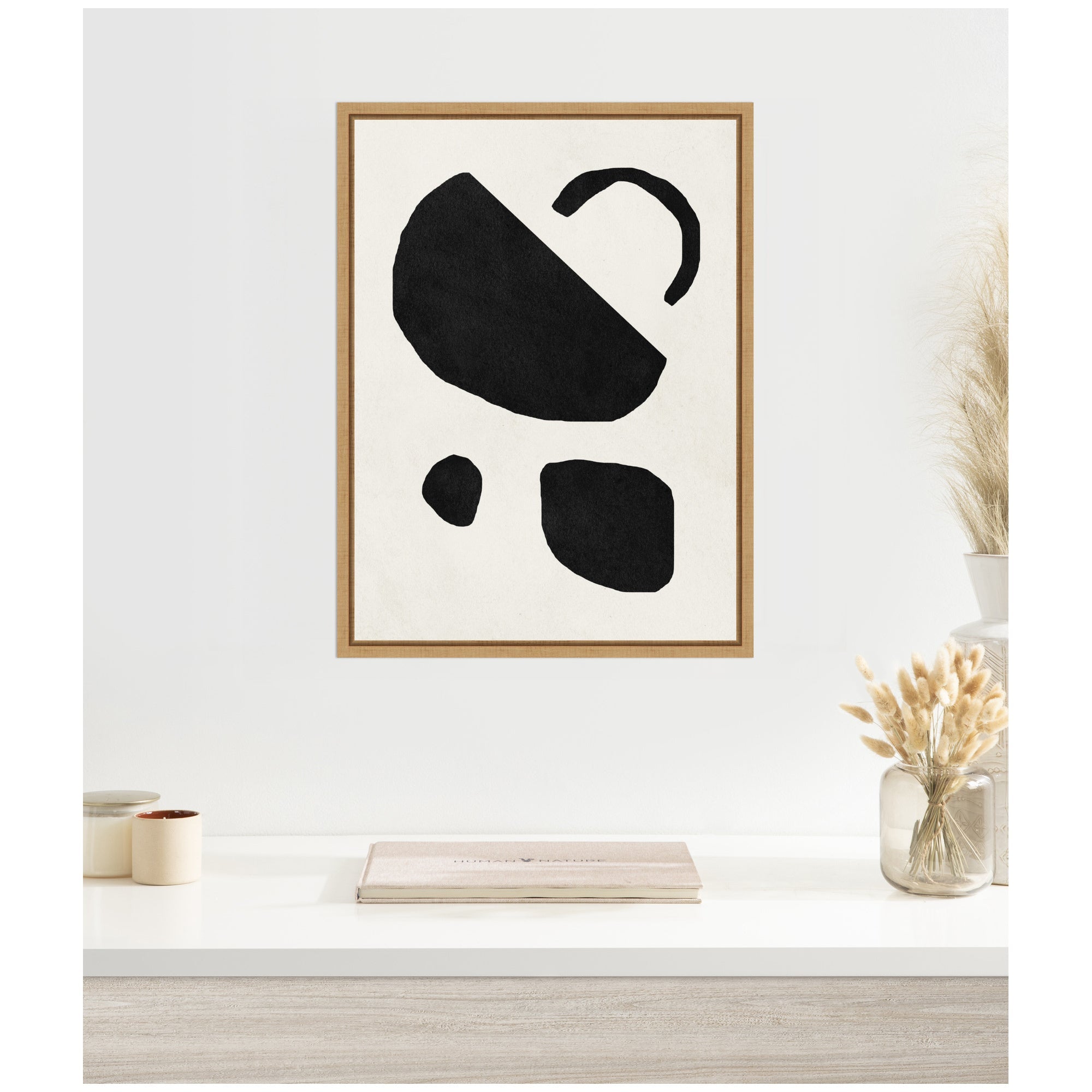 Sylvie Black Geometric Abstract 2 Framed Canvas by July Art Prints
