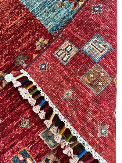 Afghani Khorjin Wool Rug – 7' x 9'10" – Vibrant Geometric & Tribal by Rugistan - product image 15 for Resin Society