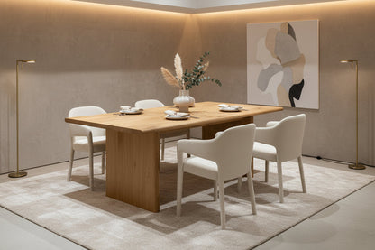 Minimal Solid Dining Table made of chestnut wood with solid wood legs