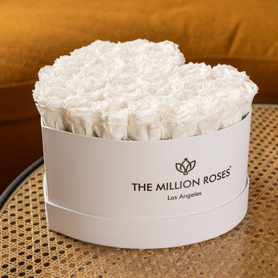 Heart White Box | White Roses by The Million Roses