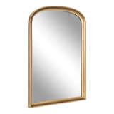 Arched wall mirror with a smooth, light wood frame featuring rounded top corners and straight sides, shown against a white background.