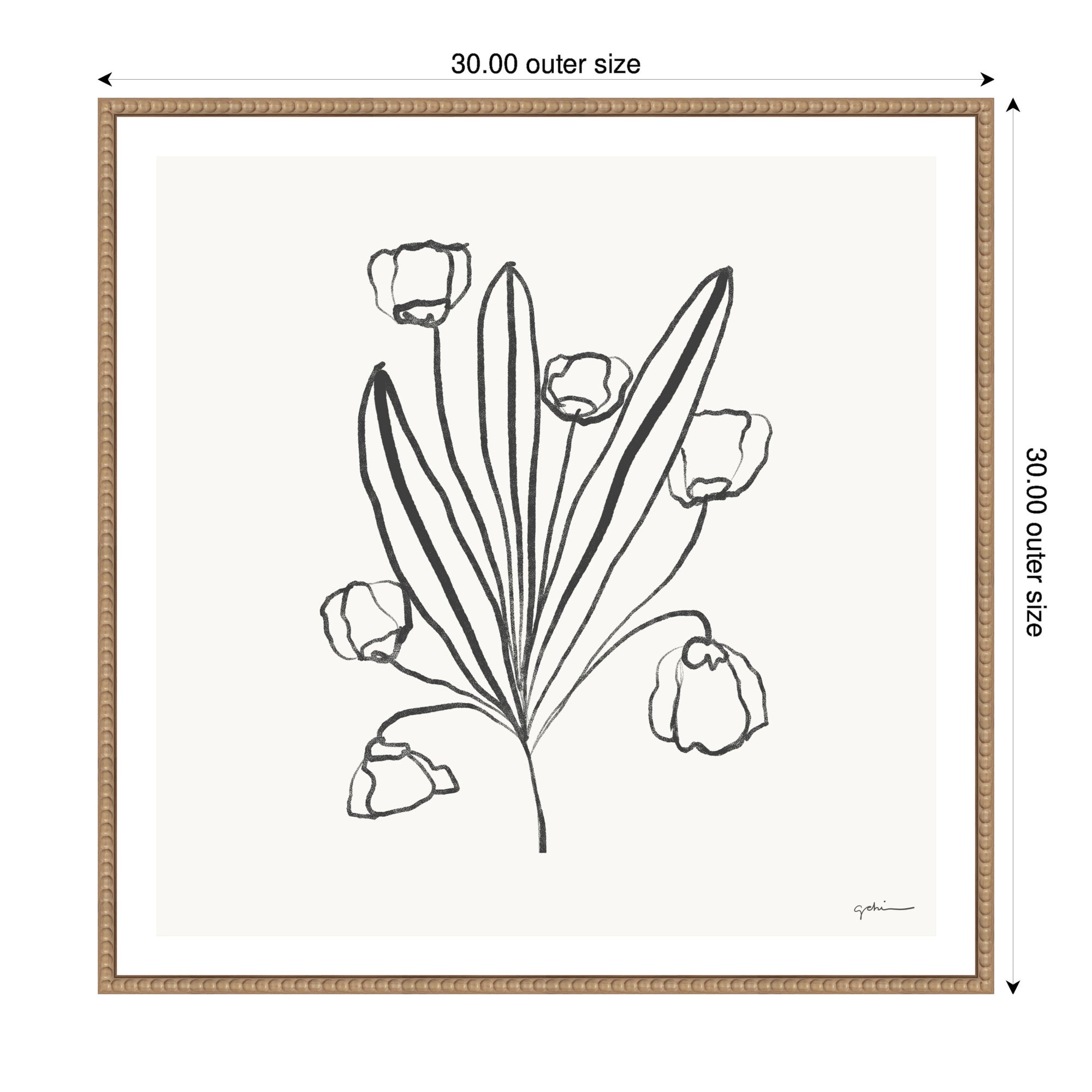 Floral Bouquet by Gabrielly Guedes Framed Canvas Wall Art Print