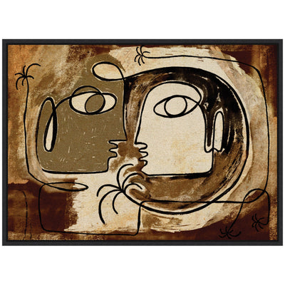 Sylvie What Secrets Do The Palms Whisper To The Earth Framed Canvas by Shatha Al Dafai